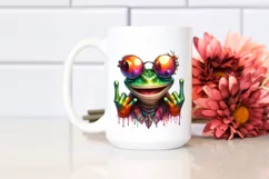 Funny Frog with Sunglasses Rock Sign Clipart Product Image 2