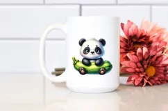 Whimsical Baby Panda with Zucchini | Sublimation | PNG Product Image 2