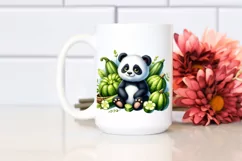Whimsical Baby Panda with Zucchini | Sublimation | PNG Product Image 2