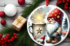 Round Christmas Ornament Sublimation|Clipart Product Image 1