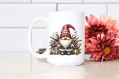 Vibrant Watercolor Christmas Gnome PNG Product Image 2