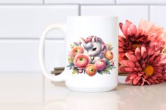 Cute Baby Unicorn with Ranunculus | Sublimation | Clipart Product Image 2