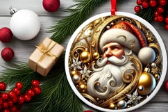 Round Christmas Ornament Sublimation|Clipart Product Image 1