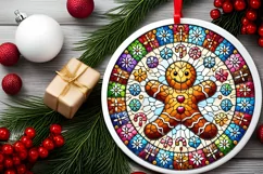 Round Christmas Ornament Sublimation|Clipart Product Image 1