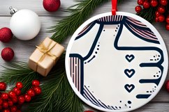 Round Christmas Ornament Sublimation|Clipart Product Image 2