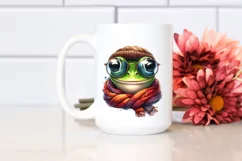 Funny Cute Frog Portrait Watercolor Clipart Product Image 2