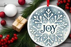 Round Christmas Ornament Sublimation|Clipart Product Image 2