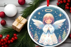 Round Christmas Ornament Sublimation|Clipart Product Image 1