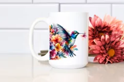 Artistic Hummingbird, Flowers | Sublimation | Clipart Product Image 2