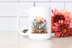 Pastel Wooden Stained Mushroom PNG Product Image 2