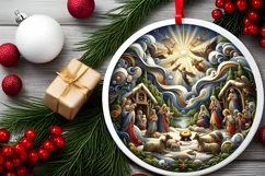 Round Christmas Ornament Sublimation|Clipart Product Image 2