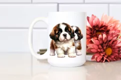 Watercolor Baby Saint Bernard Clipart Product Image 2