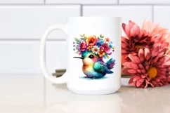 Vibrant Hummingbird Flower Crown | Clipart Product Image 2