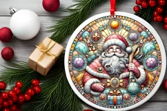 Round Christmas Ornament Sublimation|Clipart Product Image 1