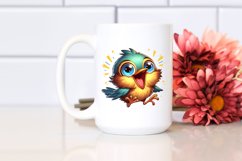 Colorful Crazy Looking Small Baby Thrush Clipart Product Image 2