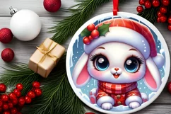 Round Christmas Ornament Sublimation|Clipart Product Image 2