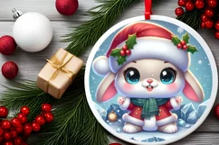Round Christmas Ornament Sublimation|Clipart Product Image 2