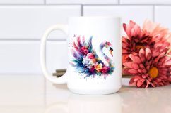 Vibrant Swan Watercolor Abstract Clipart Product Image 2