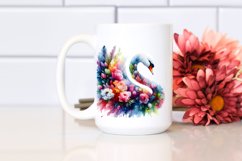 Abstract Swan, Flowers | Sublimation | Clipart Product Image 2