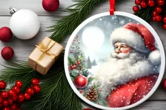 Santa Christmas Ornament Sublimation PNG Product Image 2