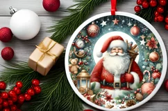 Santa Christmas Ornament Sublimation PNG Product Image 2