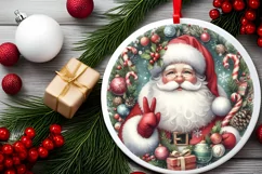 Santa Christmas Ornament Sublimation PNG Product Image 2