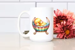 Colorful Sleeping Baby Chicken PNG Product Image 2