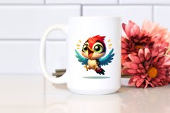 Colorful Crazy Looking Small Baby Woodpecker Clipart Product Image 2