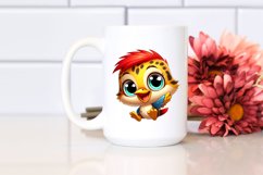 Colorful Cartoon Crazy Woodpecker Clipart Product Image 2