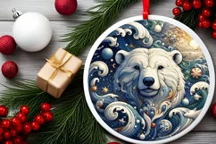 Round Christmas Ornament Sublimation|Clipart Product Image 2