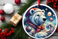 Round Christmas Ornament Sublimation|Clipart Product Image 2