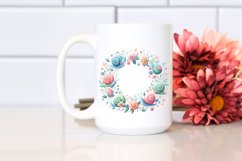 Colorful Snail Floral Frame | Sublimation | Clipart Product Image 2