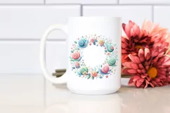 Colorful Snail Floral Frame | Sublimation | Clipart Product Image 2