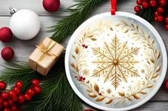 Round Christmas Ornament Sublimation|Clipart Product Image 2