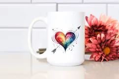 Valentines Floral Heart , Clipart |T-shirt, Mug, Tumbler Product Image 3