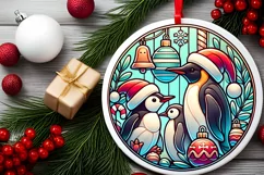 Round Christmas Ornament Sublimation|Clipart Product Image 1