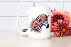 Retro Flower Zebra | Sublimation | PNG Clipart Product Image 2