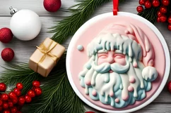 Santa Christmas Ornament Sublimation PNG Product Image 2