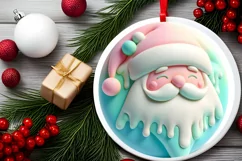 Santa Christmas Ornament Sublimation PNG Product Image 2