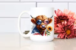 Thoughtful Highland Cow Portrait with es | Clipart Product Image 2