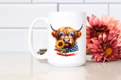 Thoughtful Highland Cow Portrait Wearing | Sublimation | Product Image 2