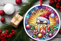 Round Christmas Ornament Sublimation|Clipart Product Image 1