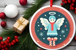 Round Christmas Ornament Sublimation|Clipart Product Image 1
