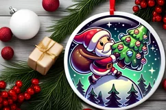 Round Christmas Ornament Sublimation|Clipart Product Image 2