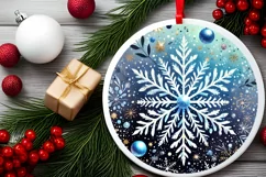 Round Christmas Ornament Sublimation|Clipart Product Image 2