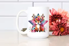 Shiny Deer on Star, Colorful PNG Product Image 2