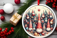 Round Christmas Ornament Sublimation|Clipart Product Image 2