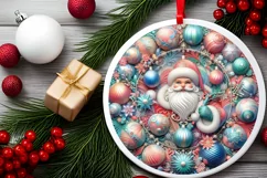 Round Christmas Ornament Sublimation|Clipart Product Image 2