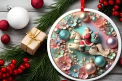 Round Christmas Ornament Sublimation|Clipart Product Image 2