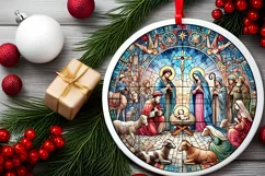 Round Christmas Ornament Sublimation|Clipart Product Image 1